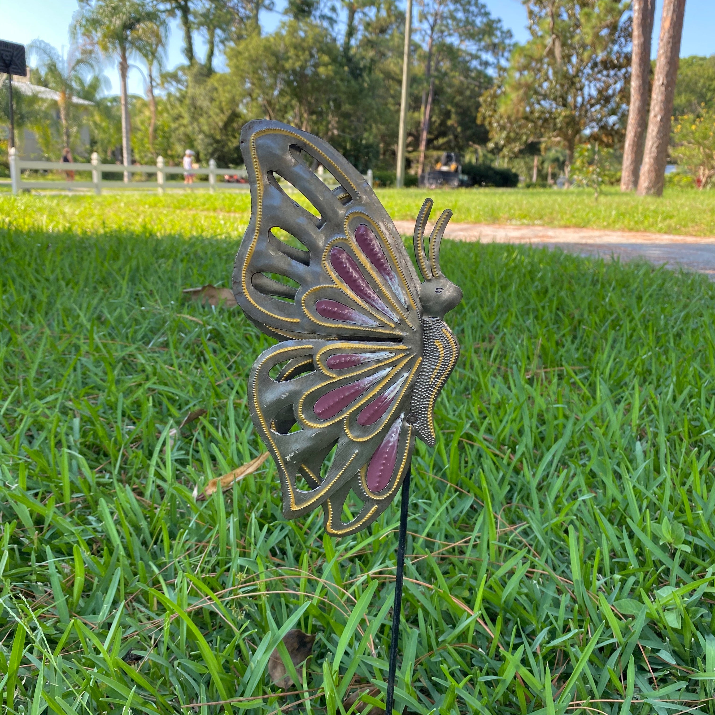 Haitian Butterfly Garden Stake