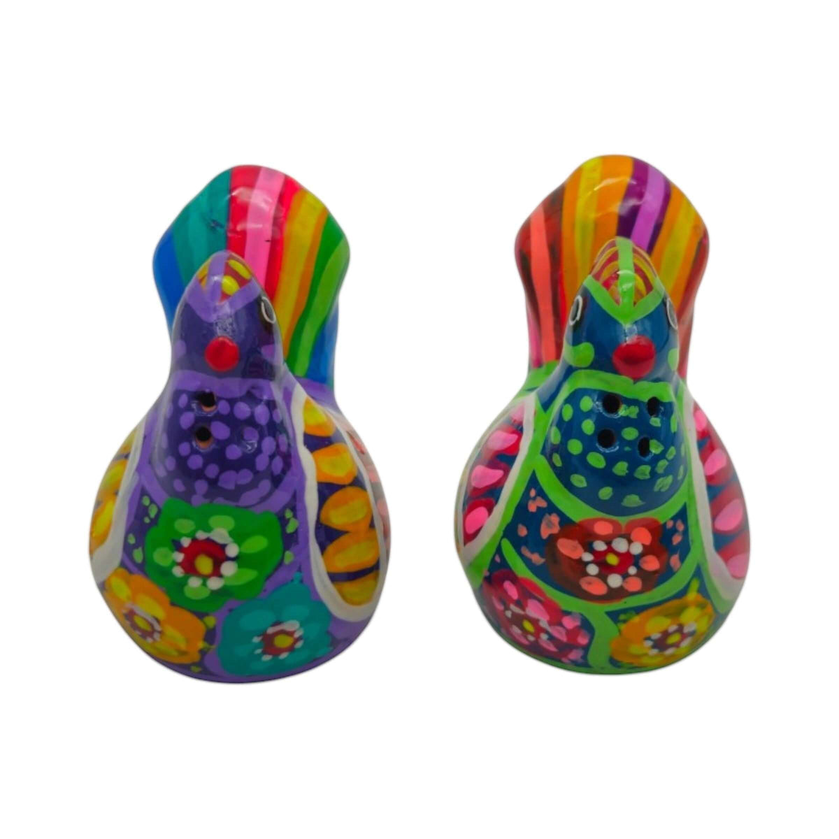 Set of 2 Chicken Salt and Pepper Shakers | Mexican Hand-Painted Guerrero Pottery