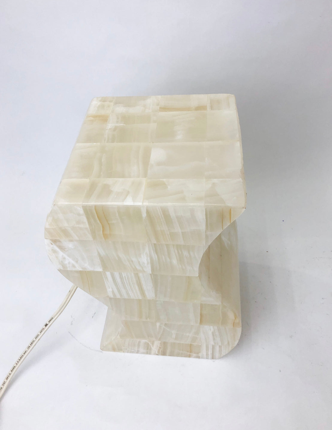 Banded Onyx S Shaped 12" Table Lamp Marble Lamp - Lampara Marmol