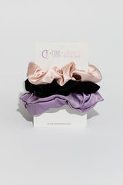 Sassy+ Girl Mulberry Silk Scrunchie Set
