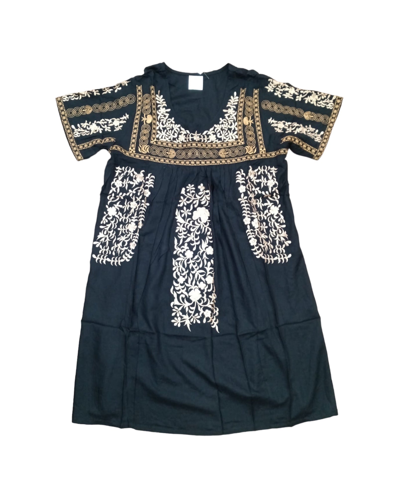 India Embroidered Black Dress