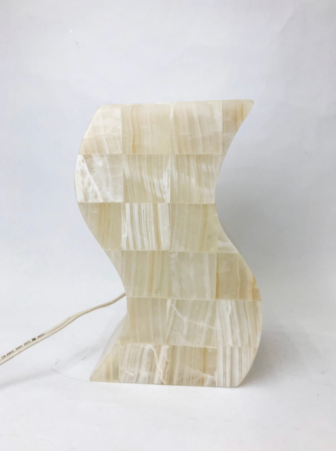 Banded Onyx S Shaped 12" Table Lamp Marble Lamp - Lampara Marmol