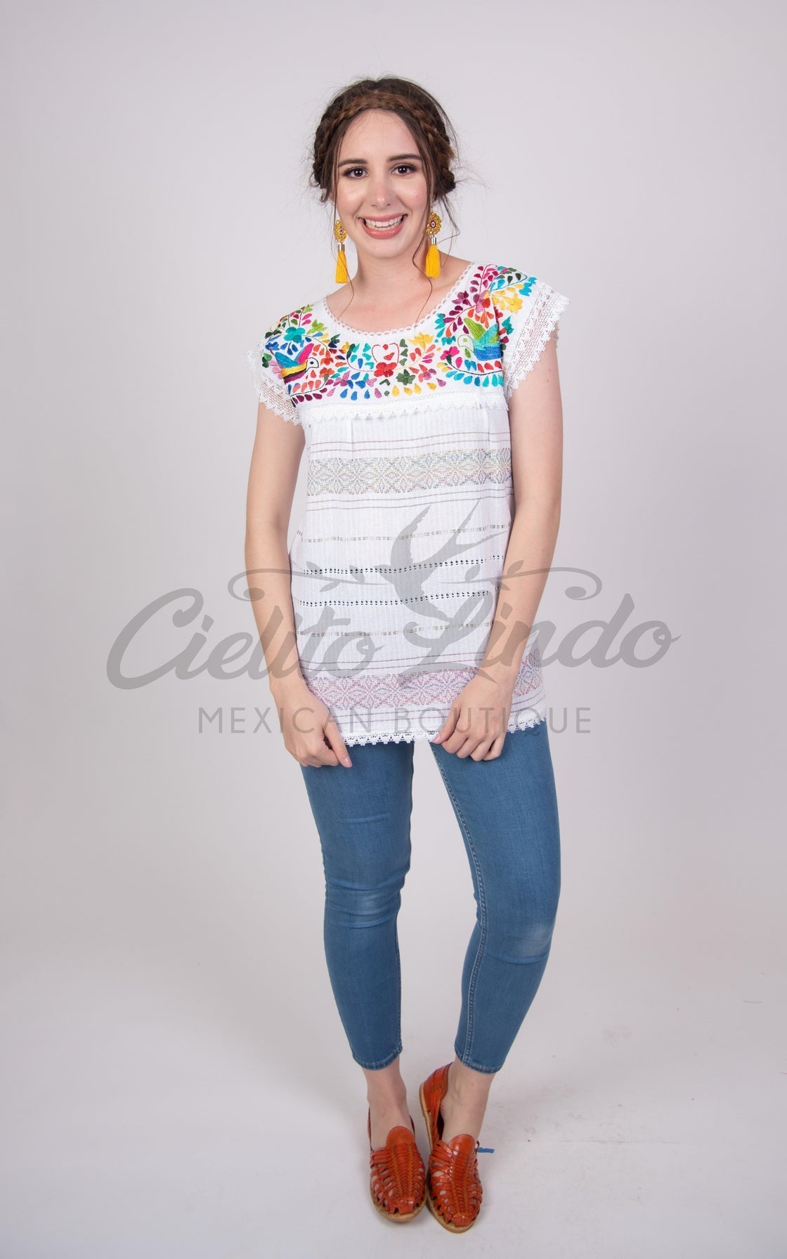 Oaxaca Paloma White Blouse