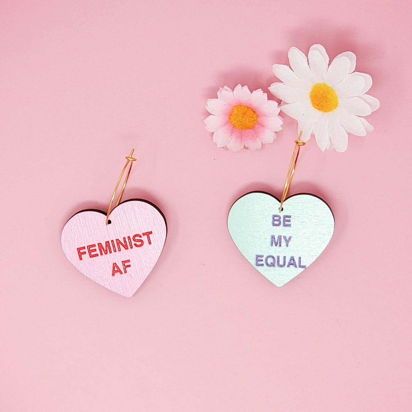 Feminist Conversation Heart Hoops