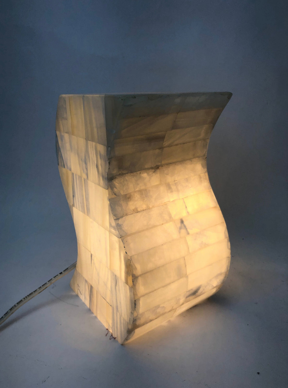 Banded Onyx S Shaped 12" Table Lamp Marble Lamp - Lampara Marmol