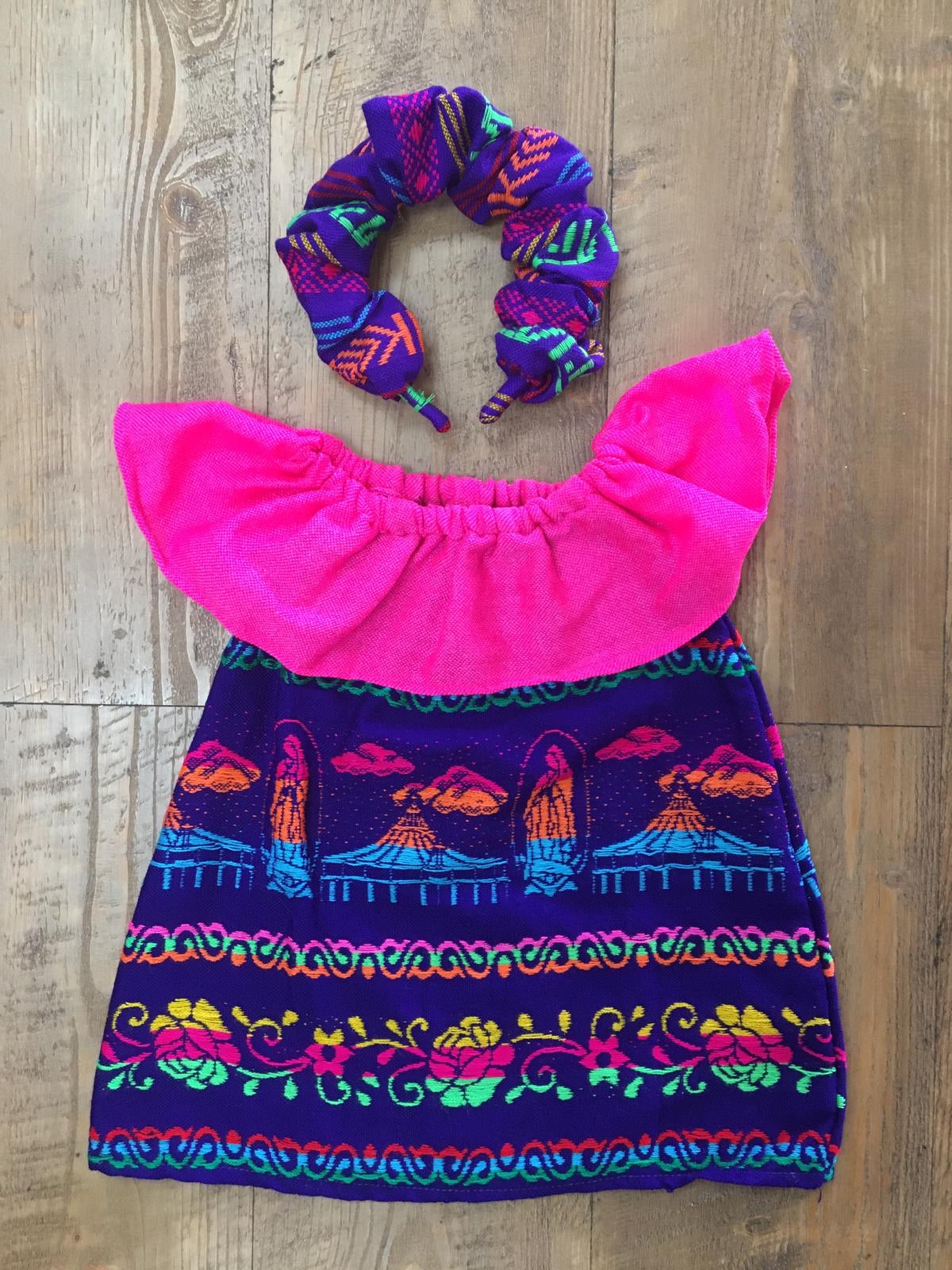 Mexican Virgen de Guadalupe Girls Dress 2 Pc