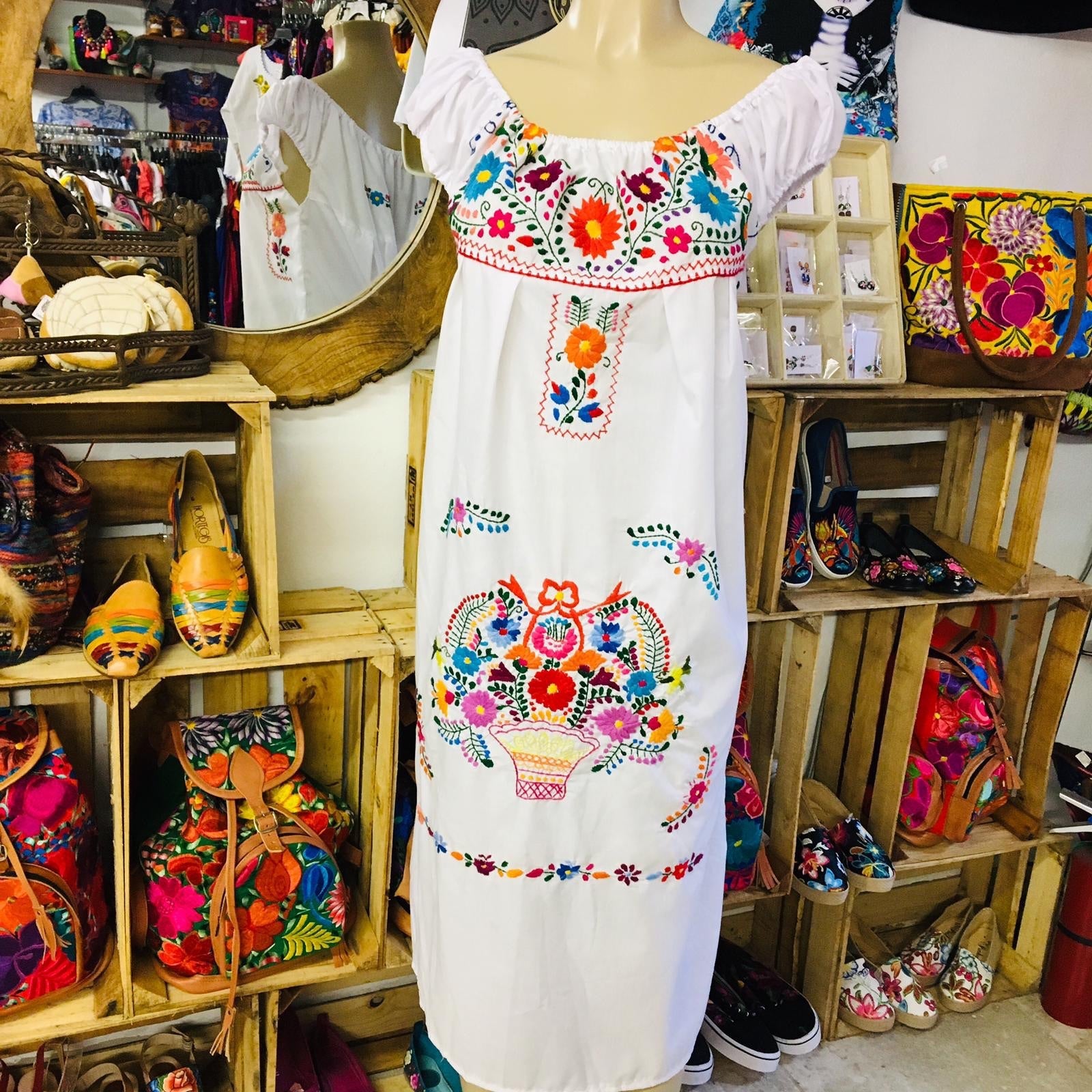 Evelia Off the Shoulder Dress White