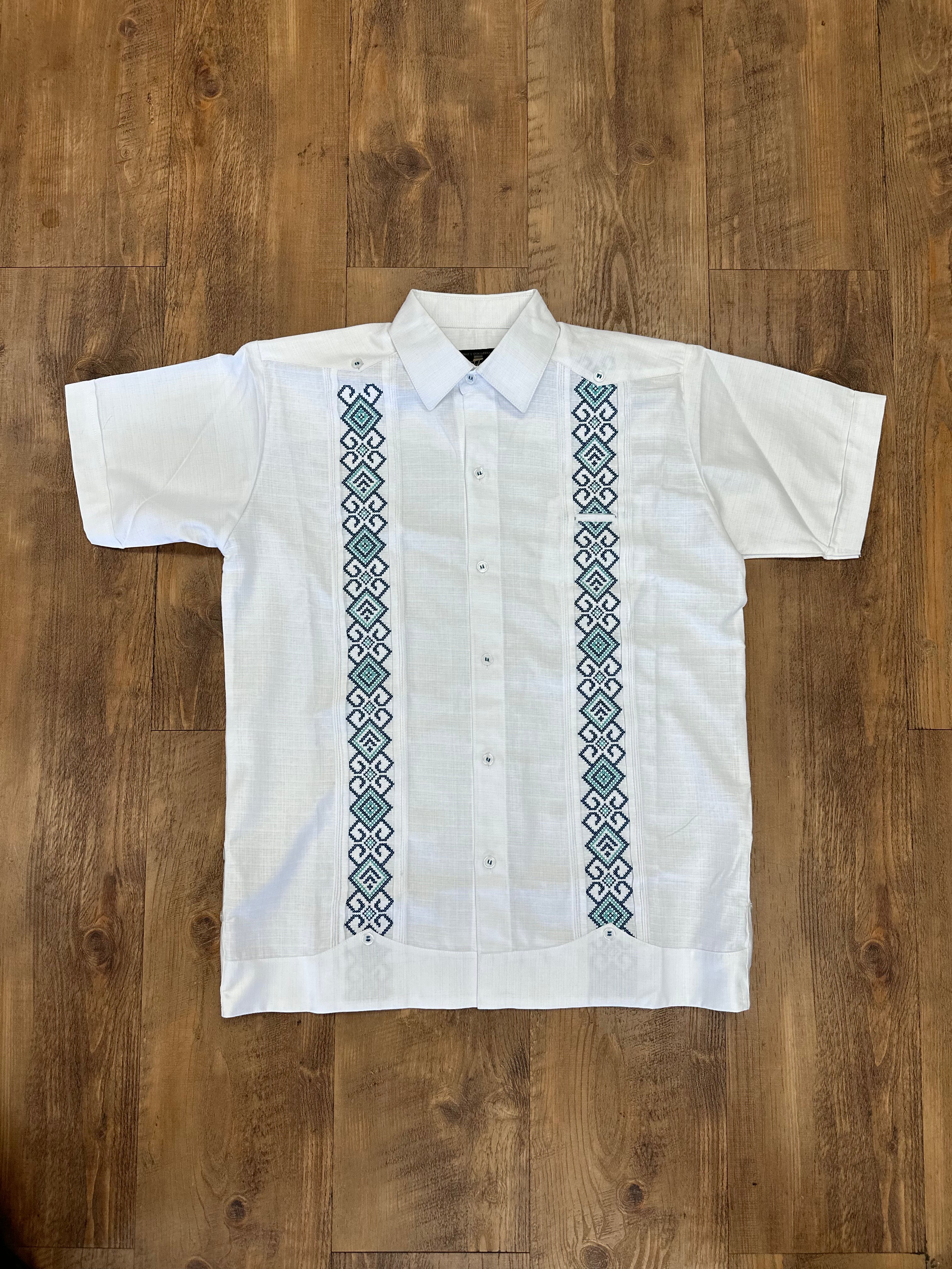 Men’s Guayabera Bahia White Teal