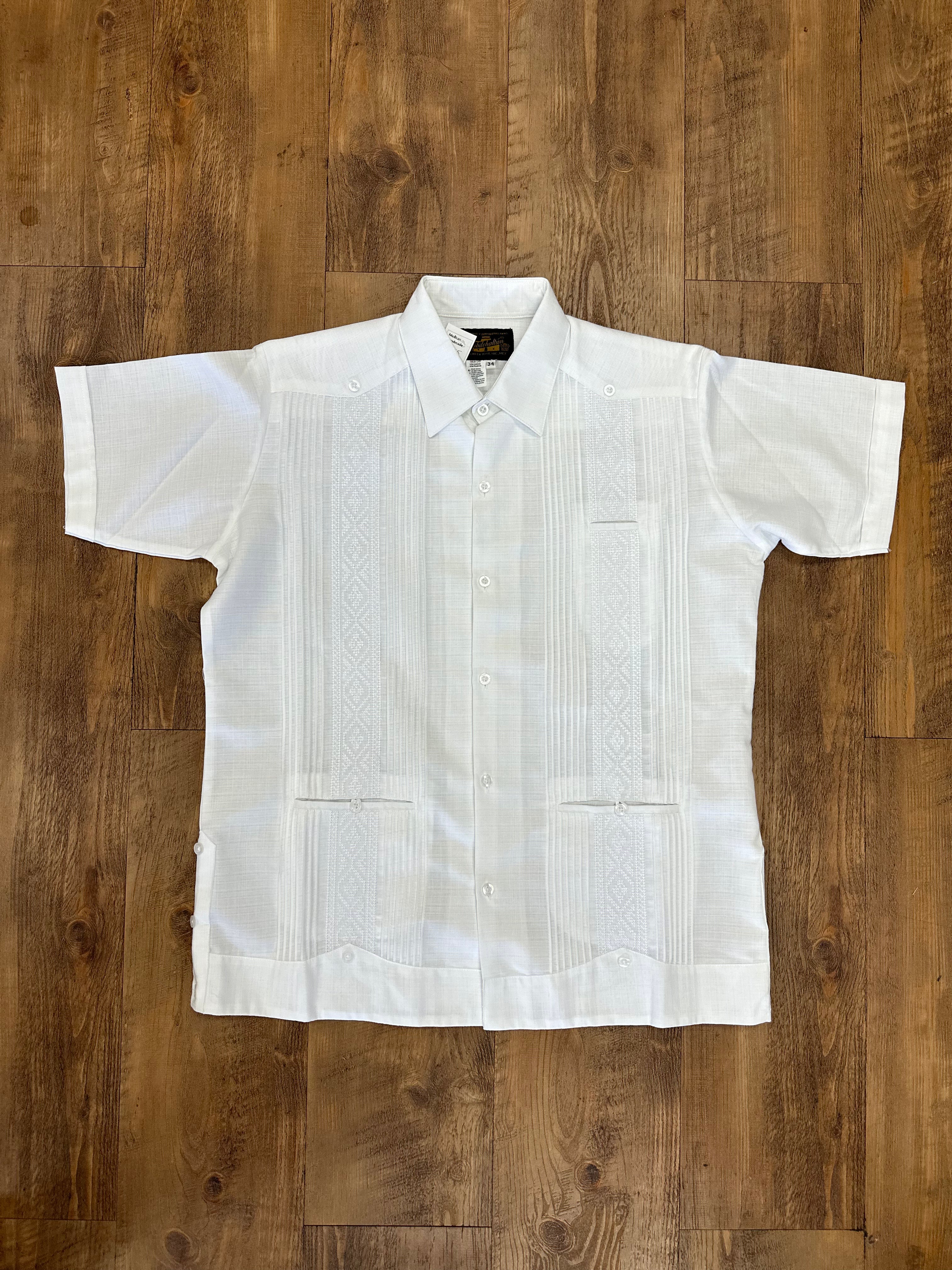 Men's Guayabera Nevado White on White