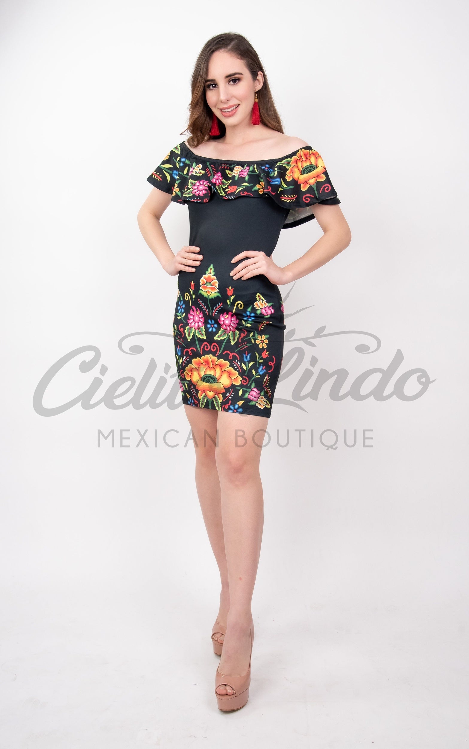Stamped Mexican Dress Bonita