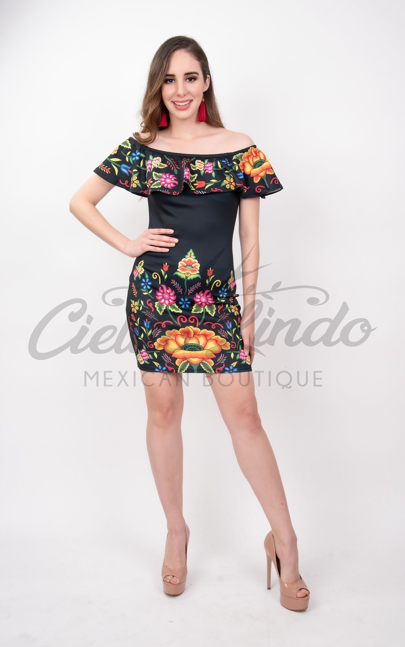 Stamped Mexican Dress Bonita
