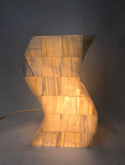 Banded Onyx S Shaped 12" Table Lamp Marble Lamp - Lampara Marmol