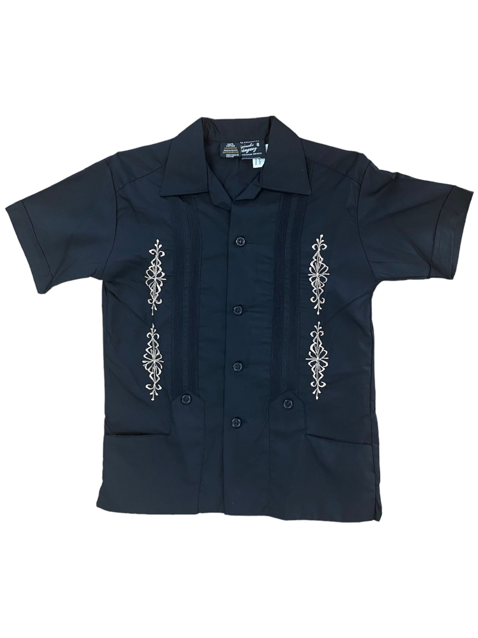 Boys Guayabera Cuba Black
