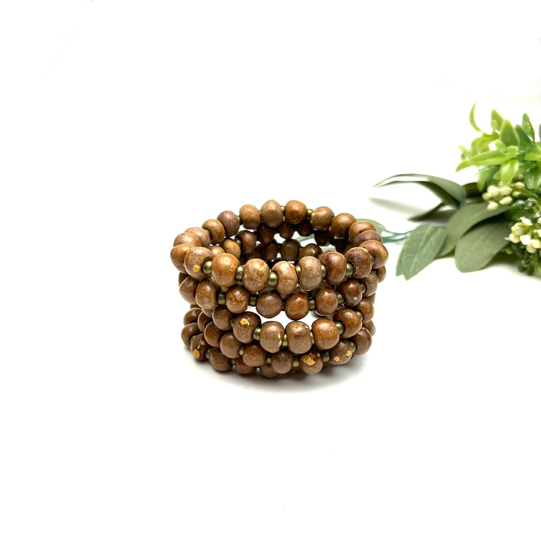 Simple Ceramic Bracelet- Speckled Latte