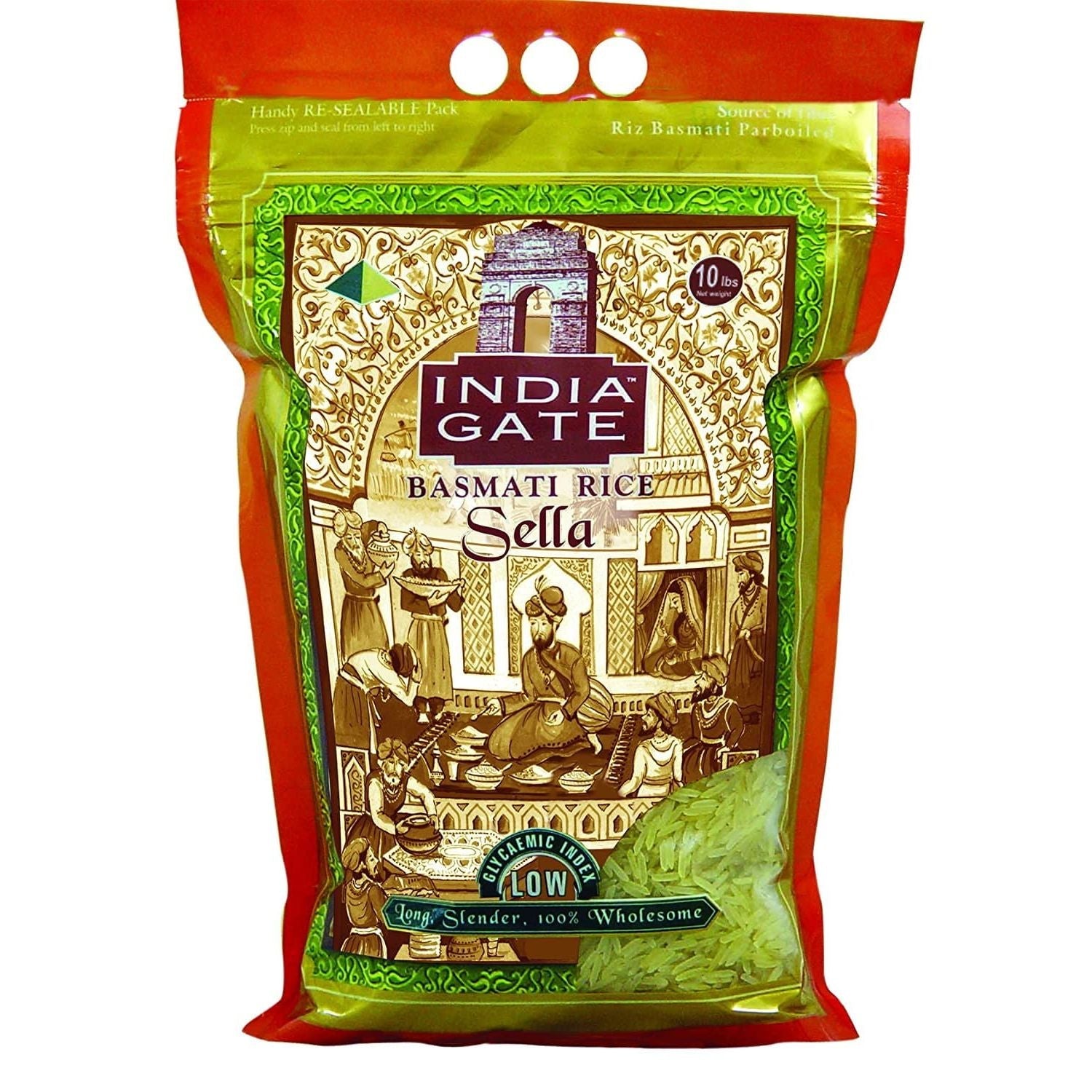 India Gate Parboiled Basmati Rice – Golden Sella 10 Pound Bag