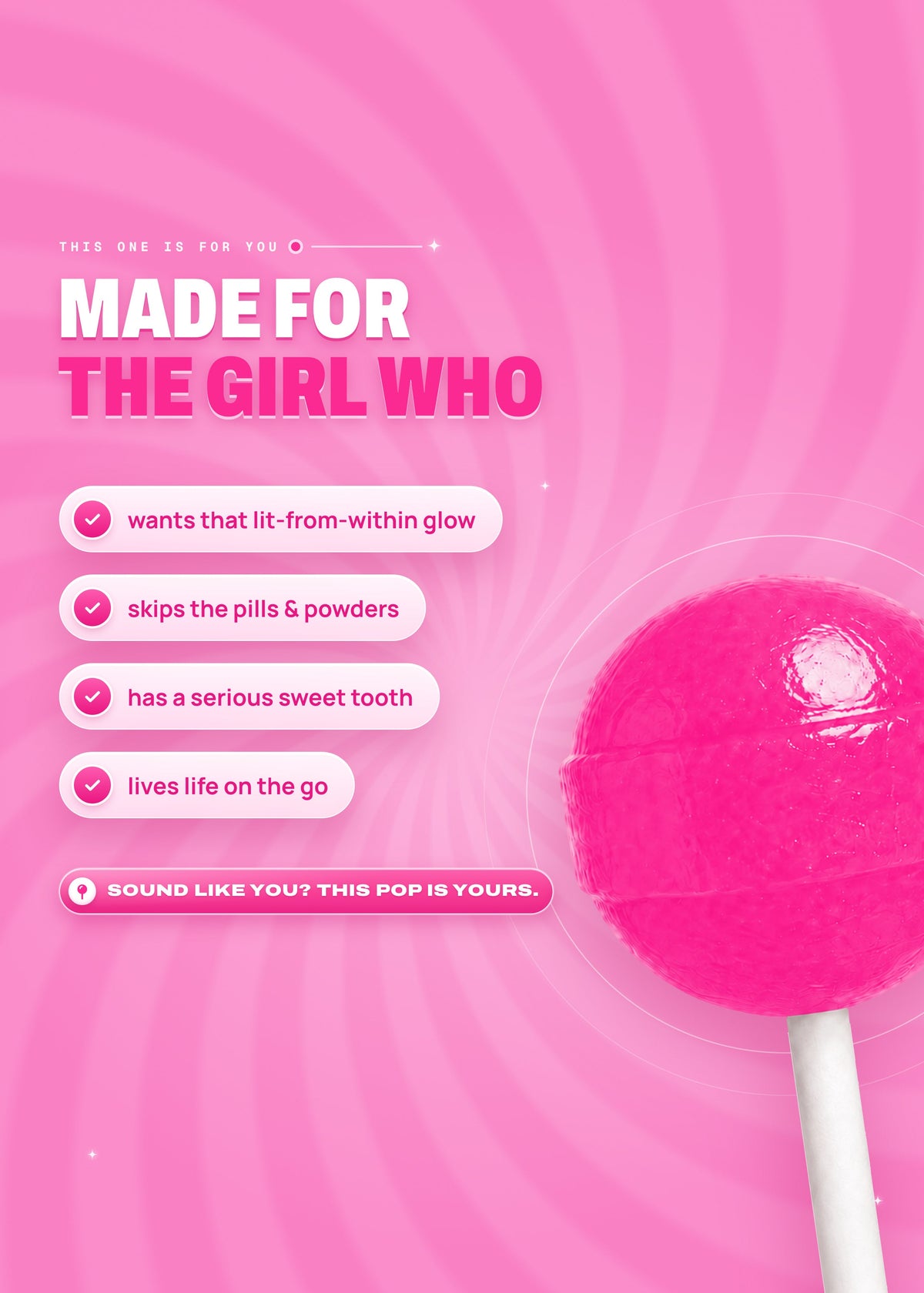 It Girl Beauty Lollipops - Collagen Peptides & Vitamin C Healthy Candy for Skin, Hair, Nails