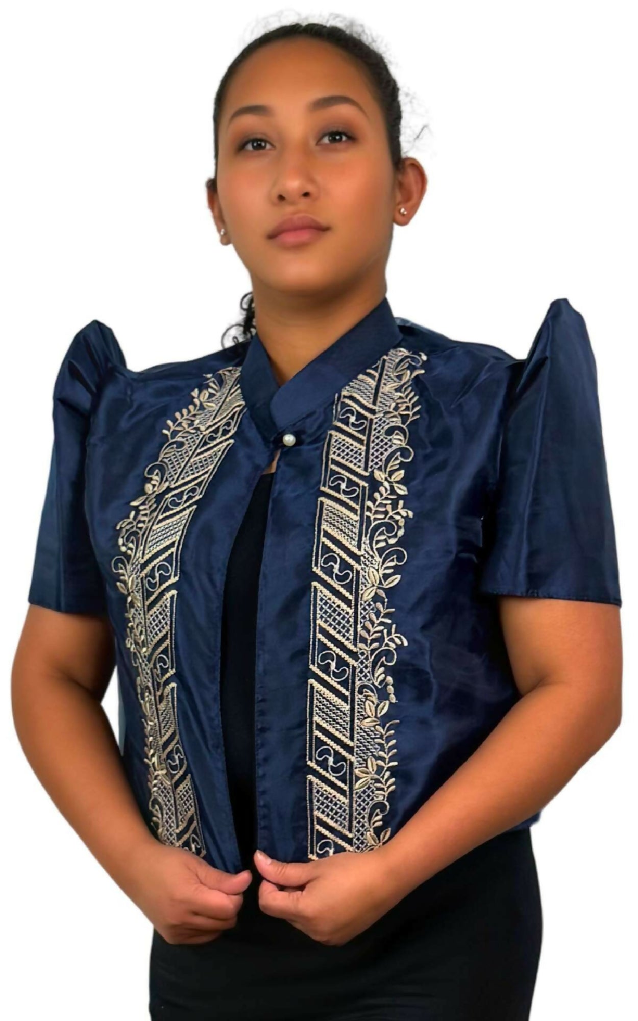 Filipiniana Bolero Jacket - Gray