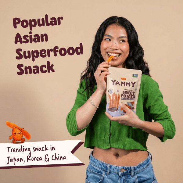 Korean BBQ Chewy Dried Sweet Potato – Savory Asian Snack (Pack of 18)