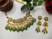 Kundan Meena Multi Necklace Set