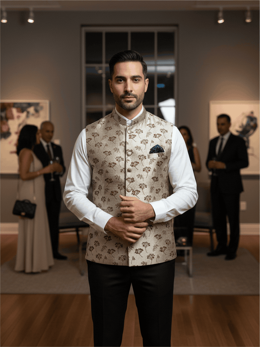 Silk vests : half jacket for kurta
