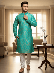 Cotton silk Kurta set for men