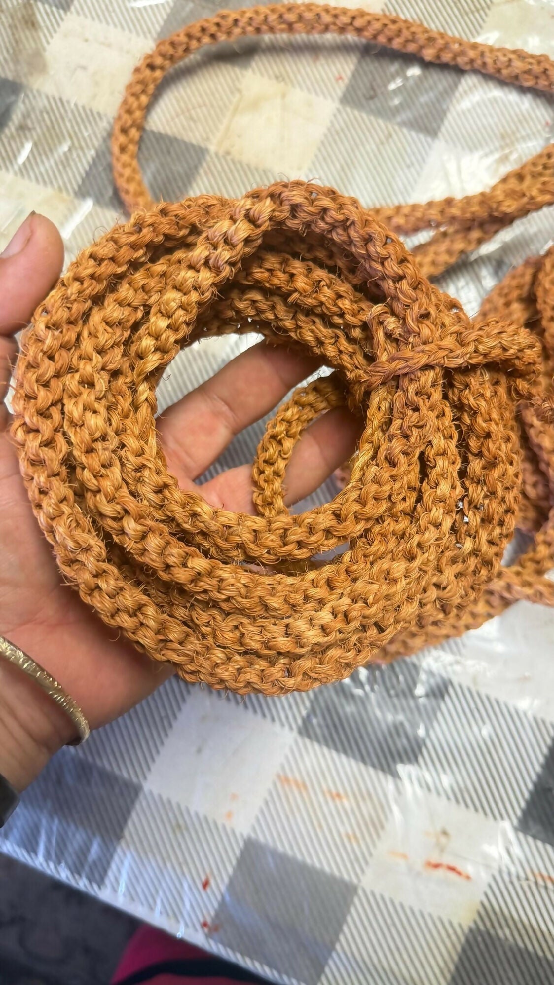 Handwoven Kafa Pekepeka - Traditional Tongan Coconut Husk Waist Rope - Taovala Belt