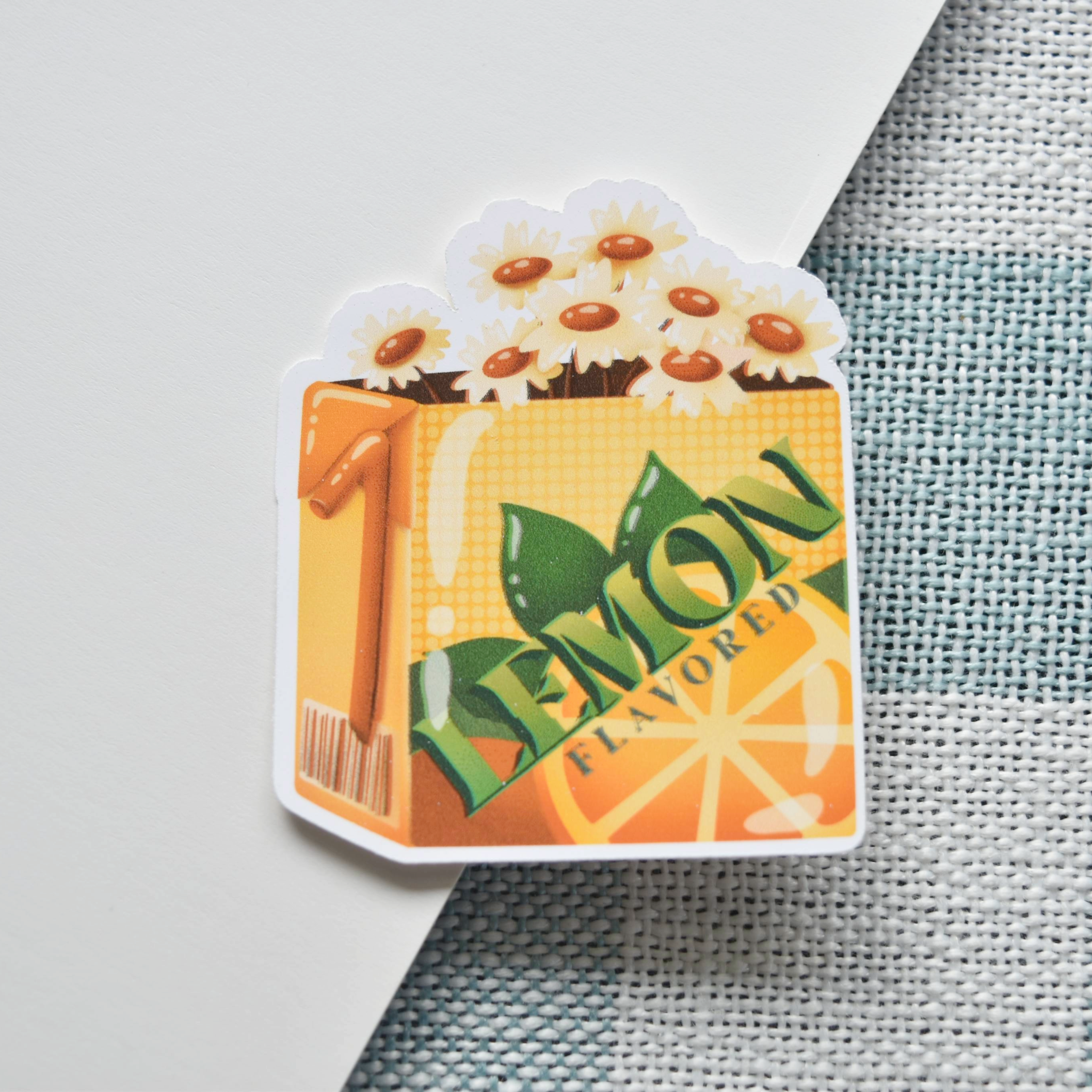 Lemon Tea Flower Box Sticker