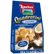 Loacker Quadratini Coconut Cream Wafers – 125g Crispy Coconut Snack