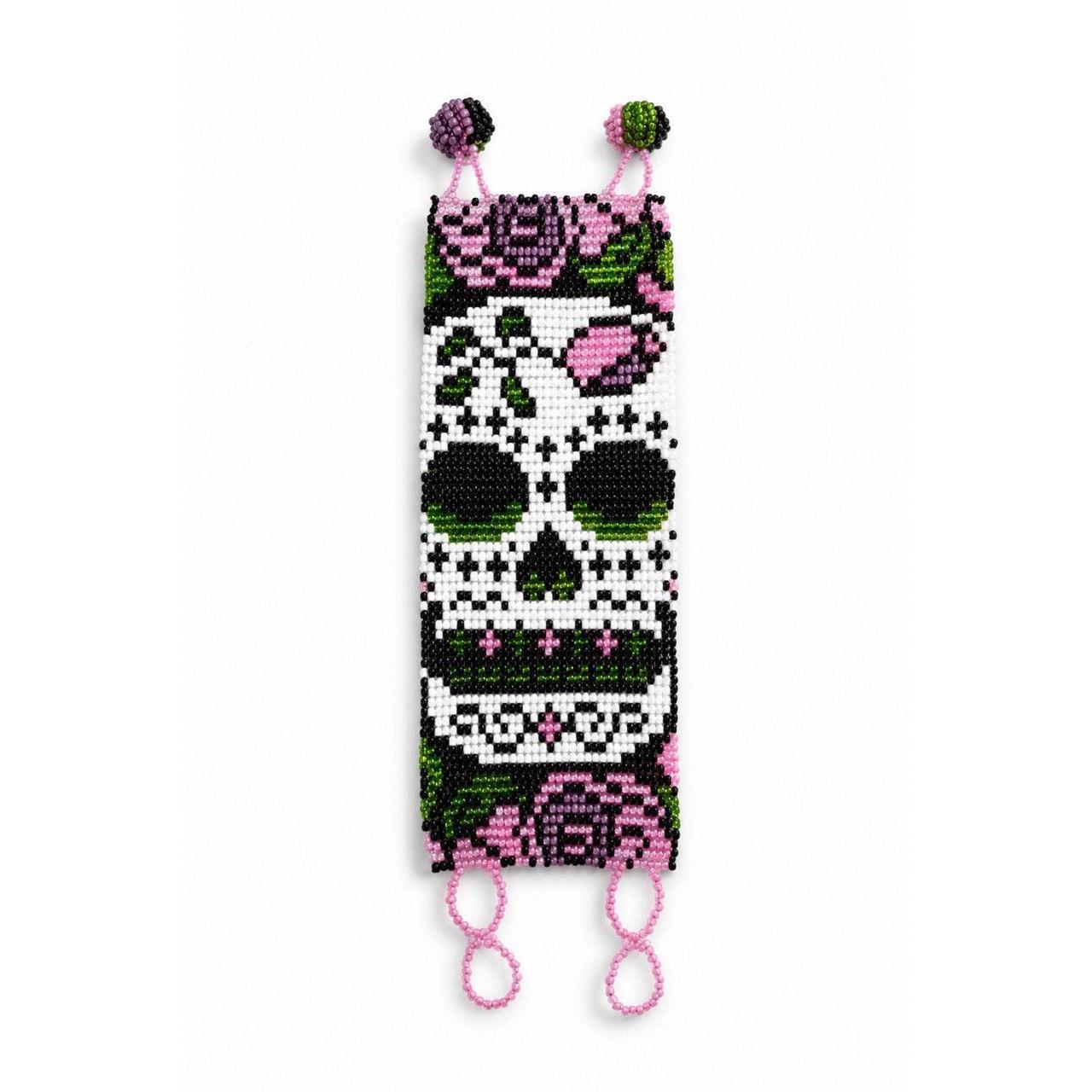 Sugar Skull | Catrina Seed Bead Adjustable Closure Bracelet - Guatemala
