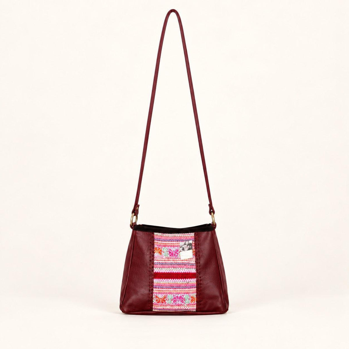 Leather Embroidered Crossbody Bag - Thailand