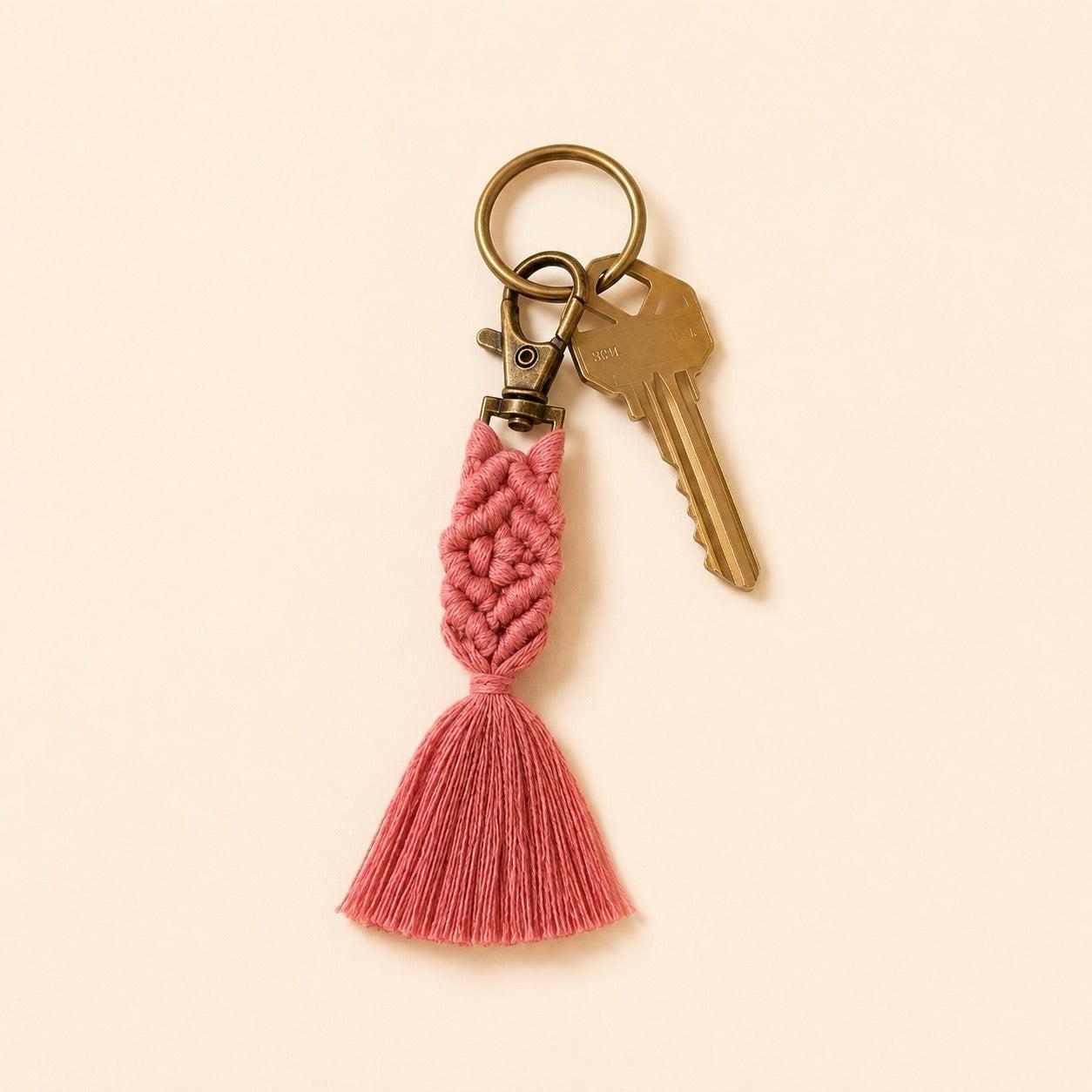 Macrame Zipper Pull Boho Bag Charm Tassel Decor - Thailand