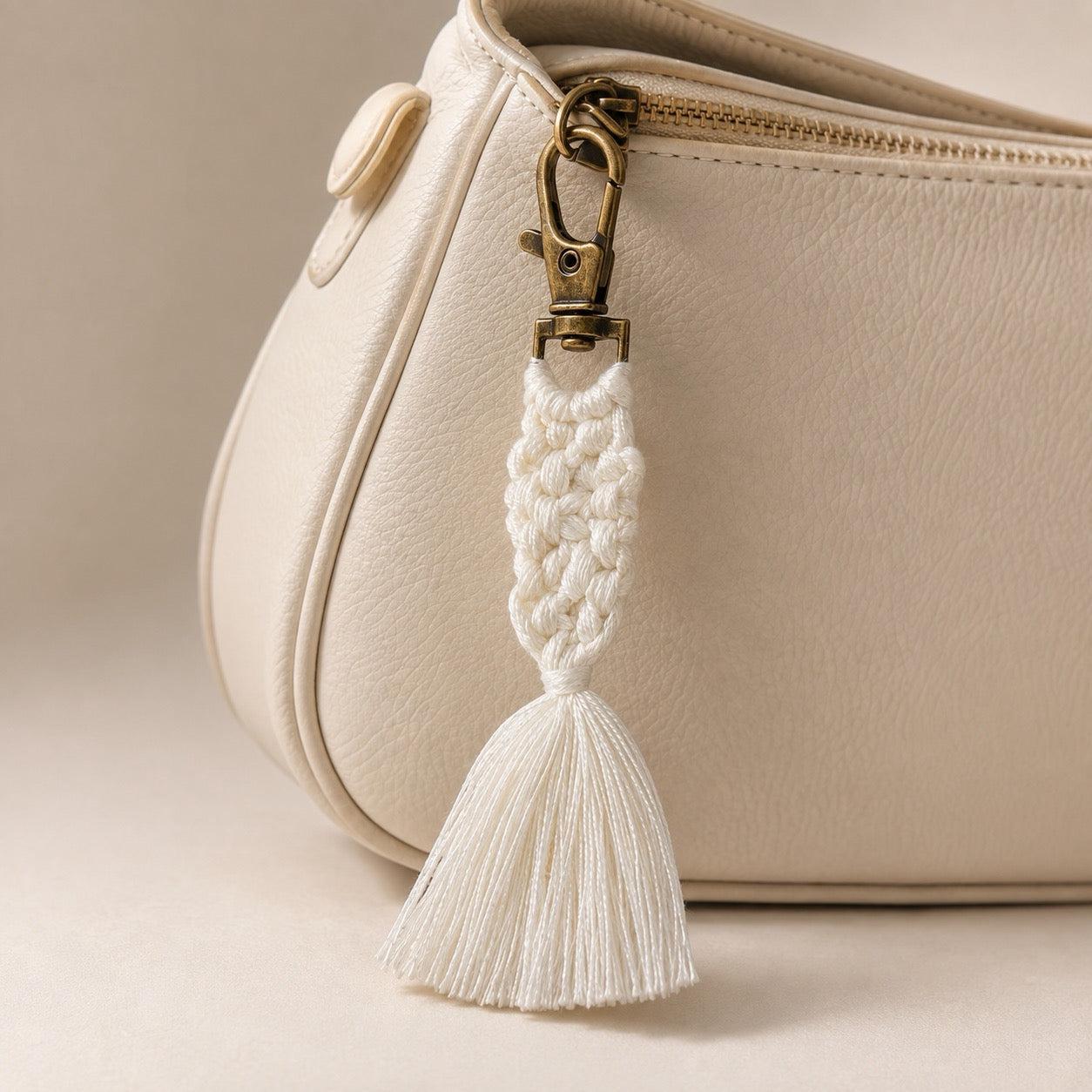 Macrame Zipper Pull Boho Bag Charm Tassel Decor - Thailand