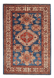 Super Kazak (3'04"x4'10") denim blue/ivory