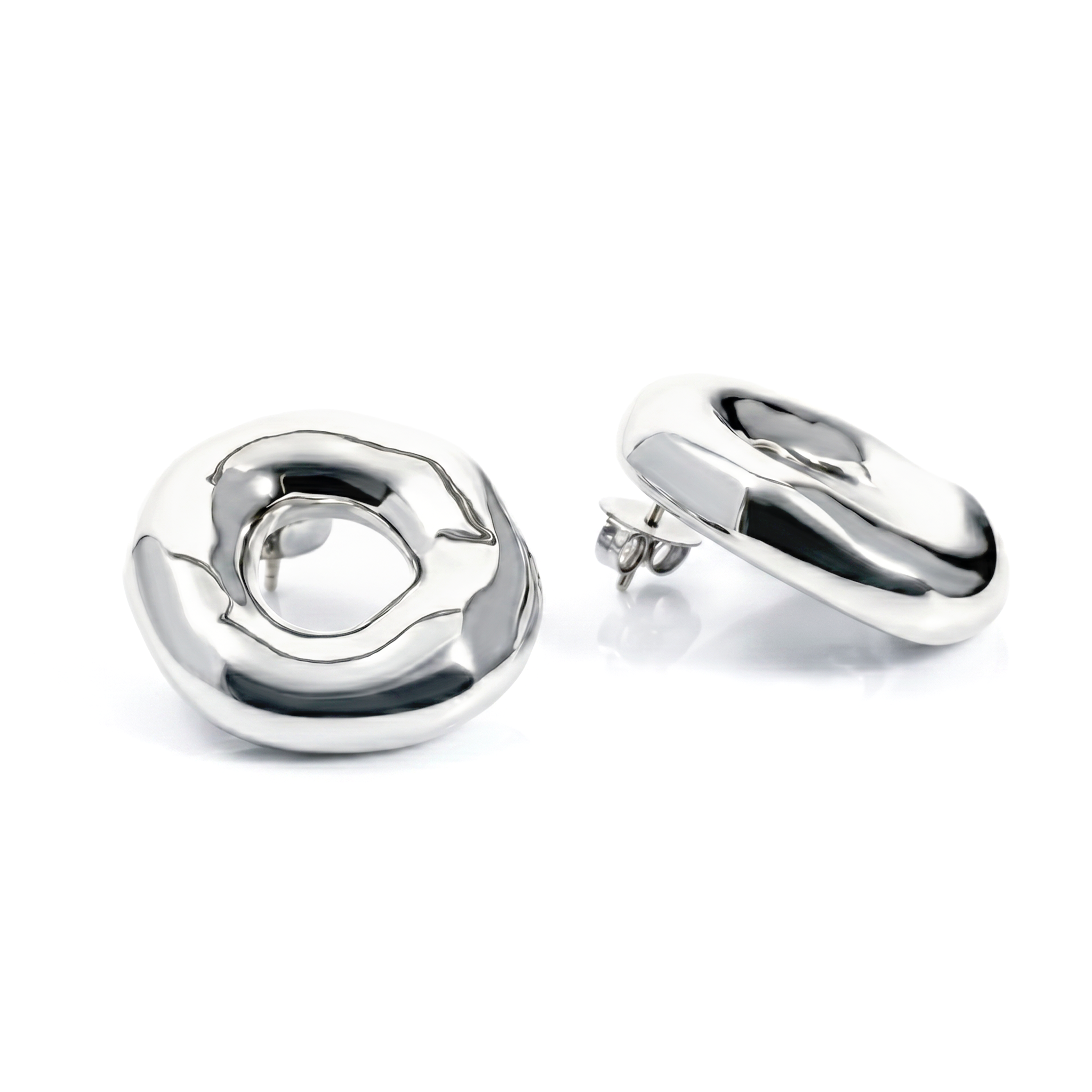 Mary Melted Circle Earrings
