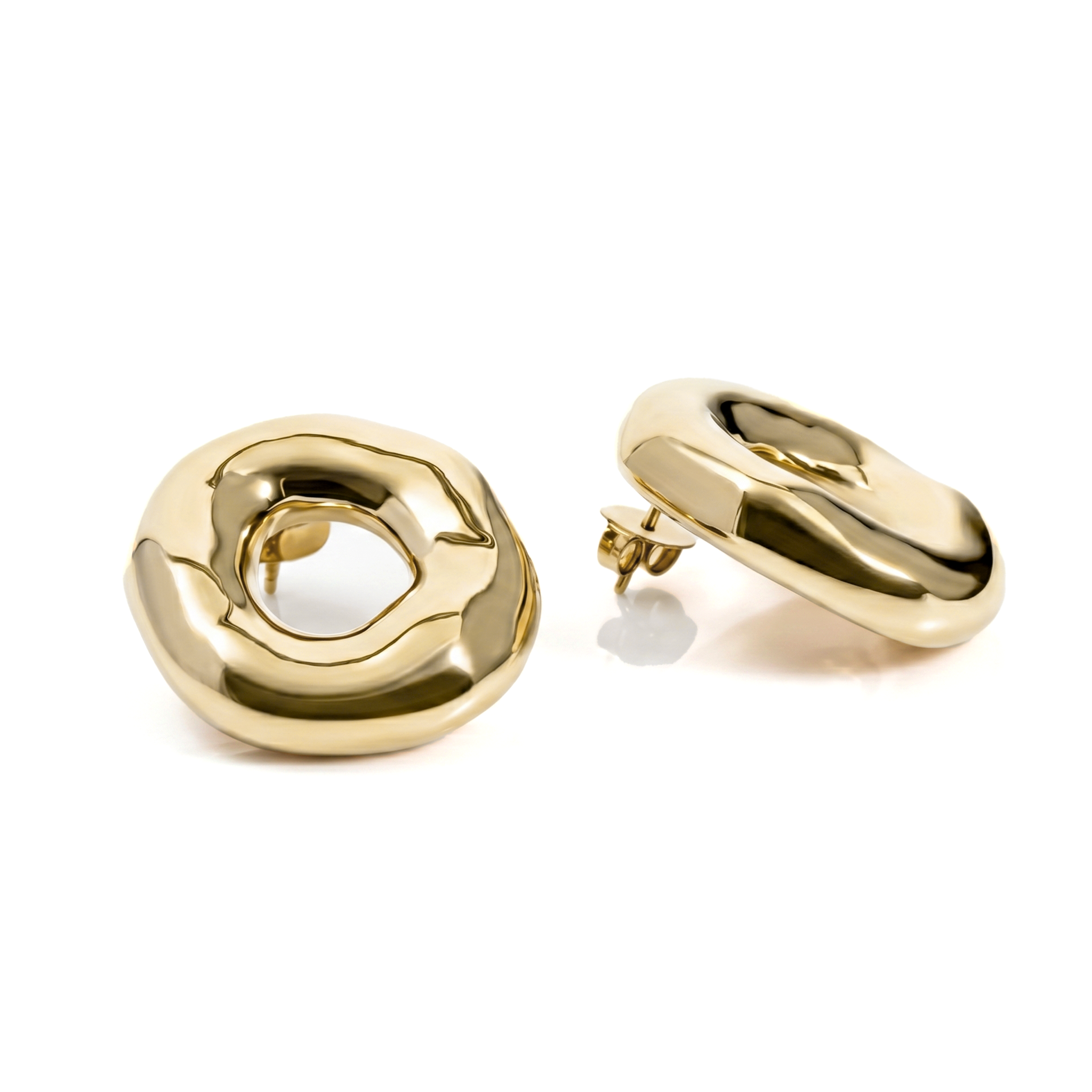 Mary Melted Circle Earrings