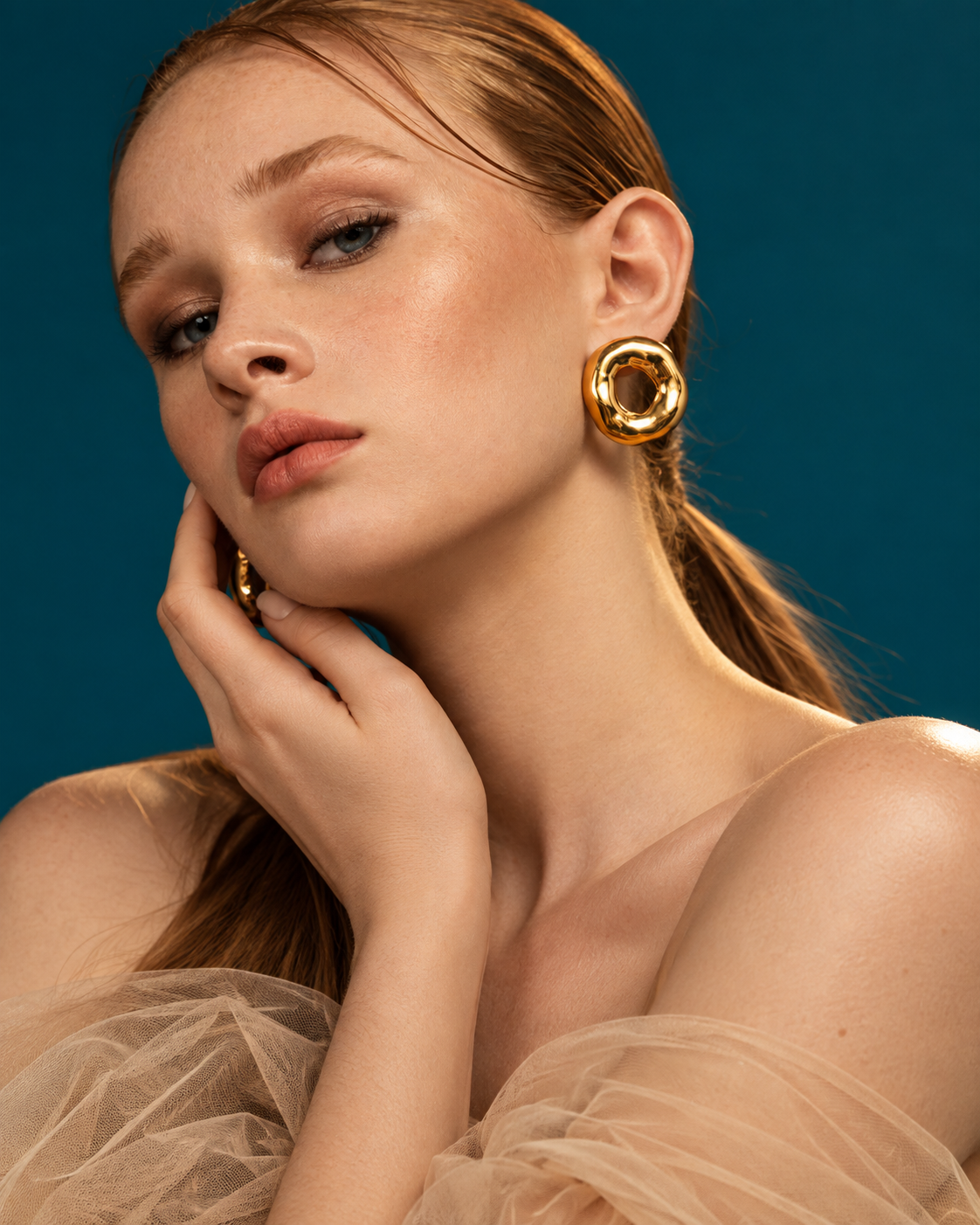 Mary Melted Circle Earrings