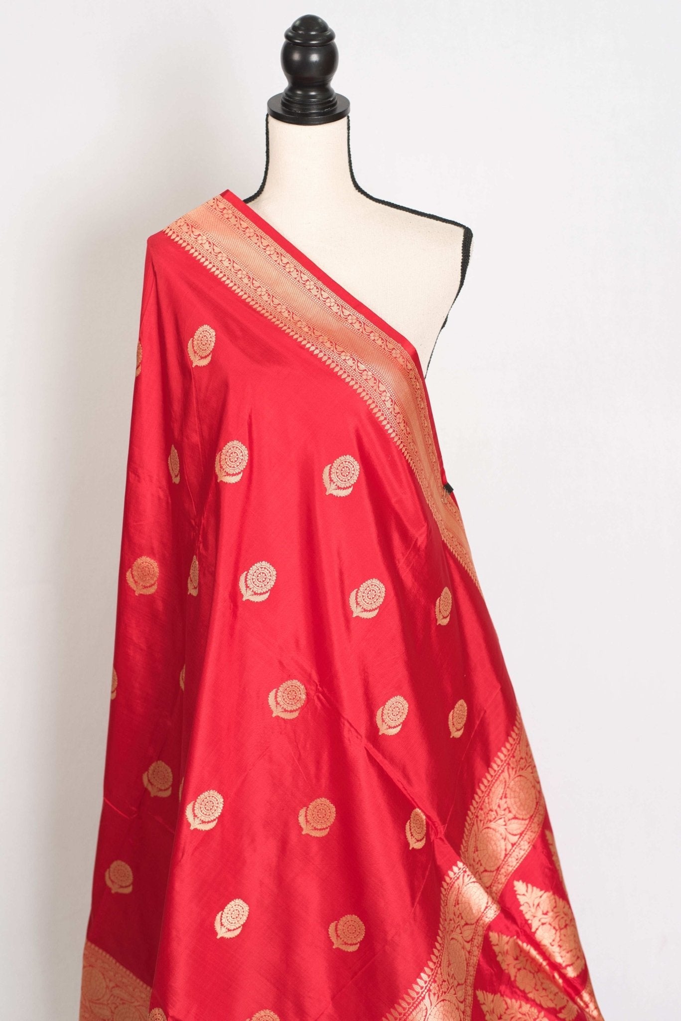 Maya : Silk Mark Certified Bridal Katan Banarasi Silk Saree in Red and Gold
