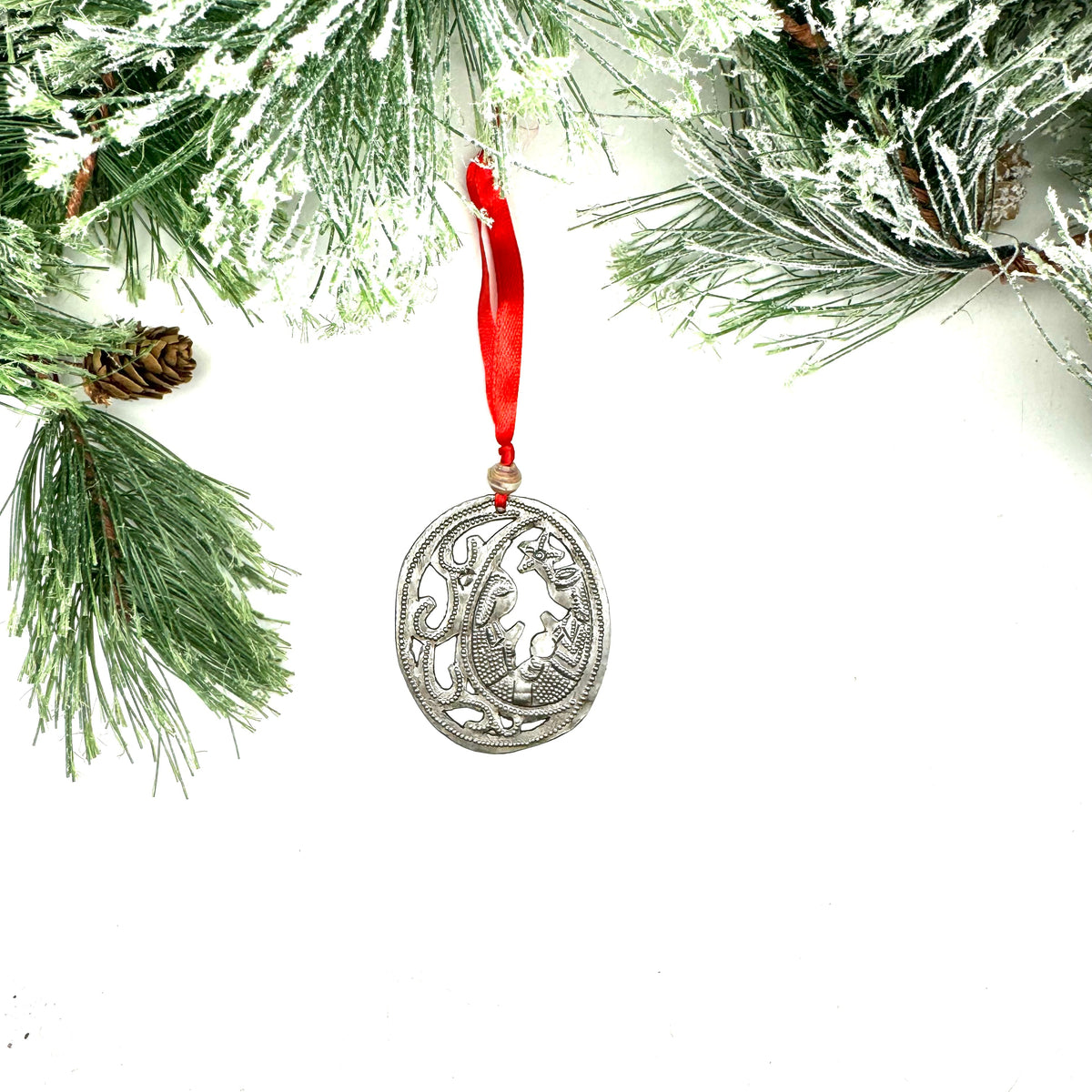 Mini Oval Nativity Ornament