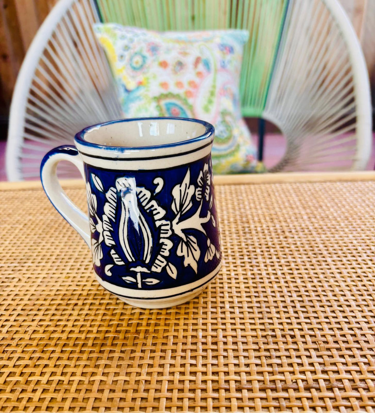 Hand Painted Ceramic Coffee & Tea Mugs, Set of 2