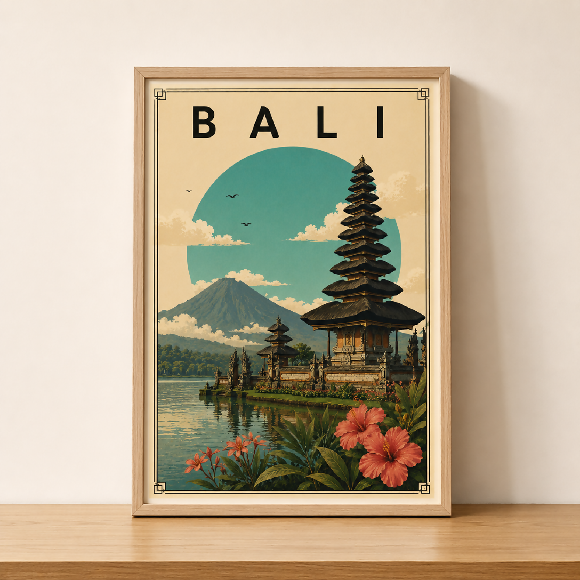 Bali Vintage Travel Poster Printable Wall Art