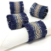 Cardwoven Raffia Napkin Ring (Set of 4) - Blue