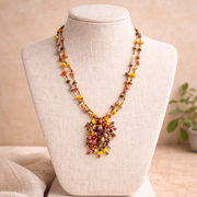 Roxana Czech Glass Beaded Fringe Pendant Necklace – Guatemala