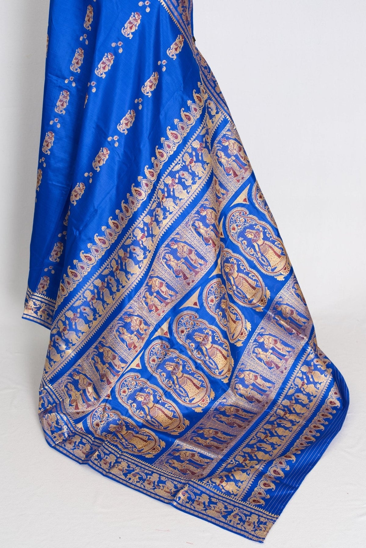Nila | Royal Blue and Gold Handwoven Swarnachari Pure Silk Saree