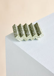 Zig-Zag Olive Green Terrazzo Soap Dish