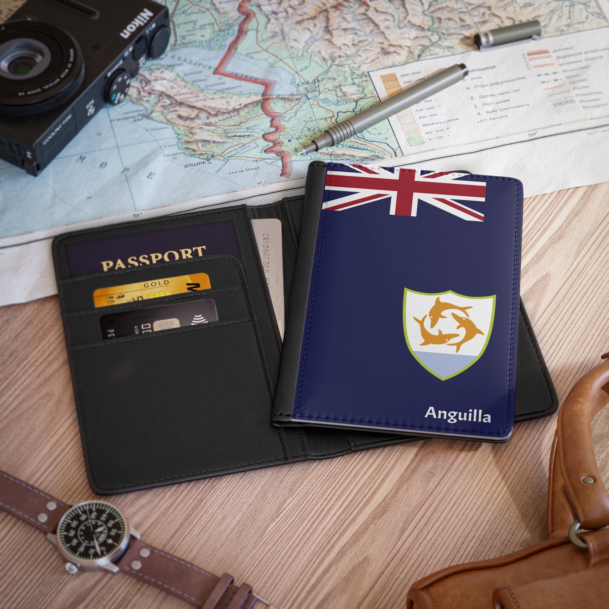Anguilla Leather Passport Cover