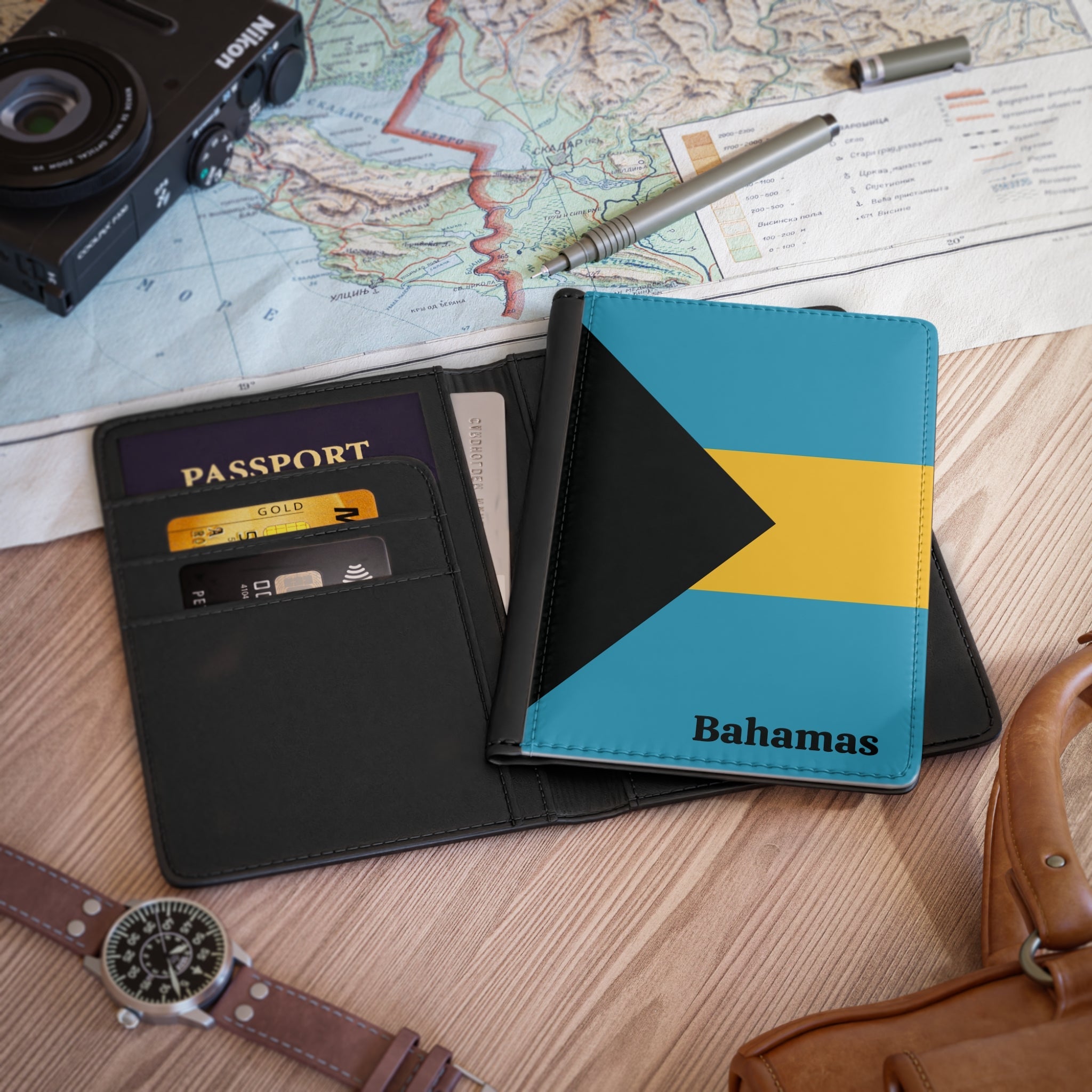 Bahamas Flag Passport Cover | Irie Blues Boutique