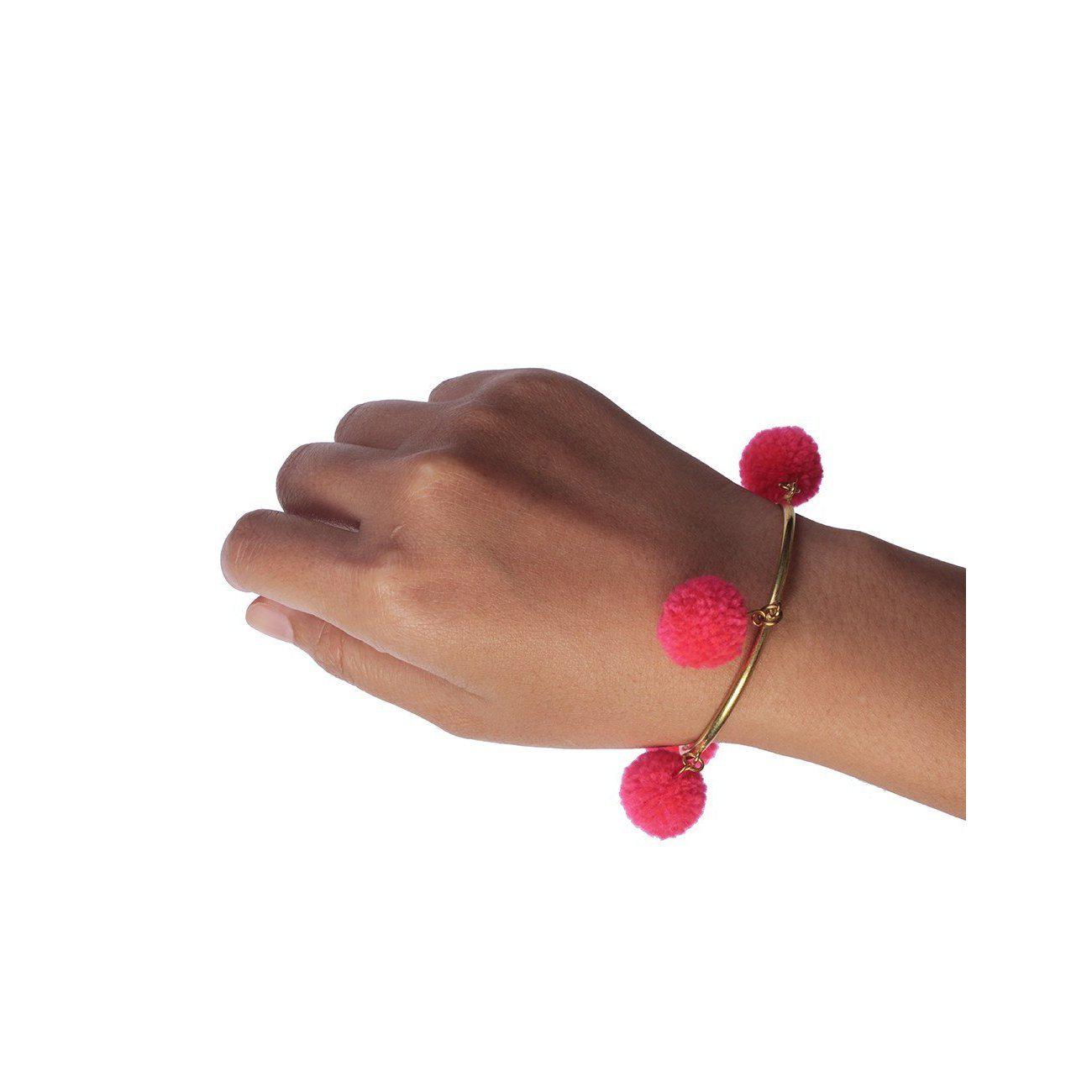 PomPom Brass Cuff Bracelet - Thailand