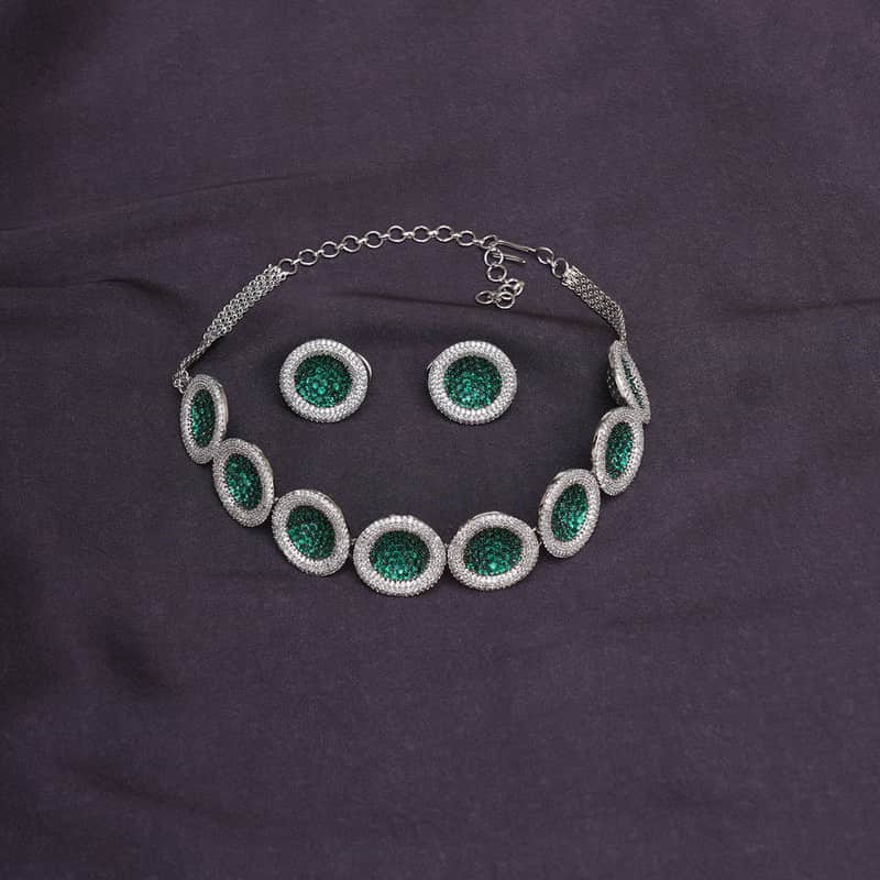 Precious Stone Necklace With Stud