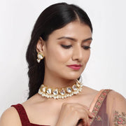 Precious Stones Kundan Choker With Studs