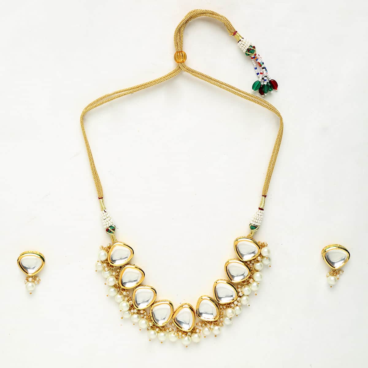Precious Stones Kundan Choker With Studs